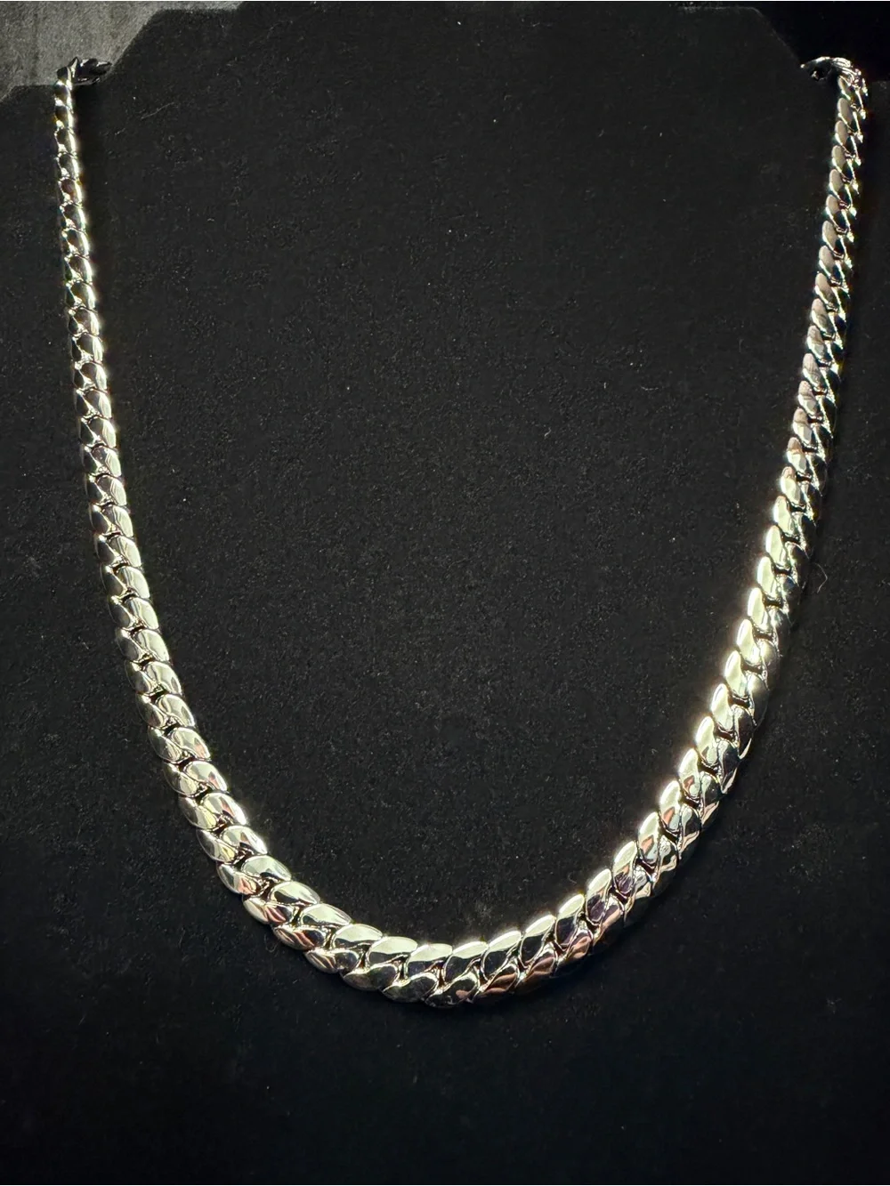 Miami Cuban 22in 8MM Italy 925 Stamped silver filled necklace w/box lock RARE